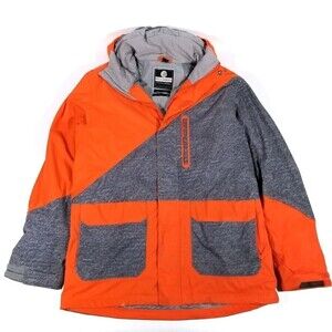 Billabong Waterproof 15k Insulated Hoodie Snow Jacket Mens Large Gorpcore Orange